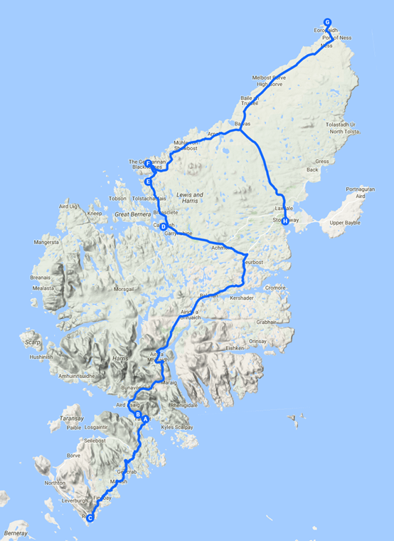 Our route - Up North and Down South, Check.